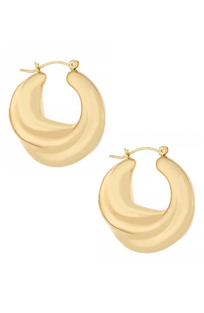 Ettika Crescent Swirl Hoop Earrings In Gold