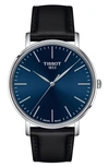 Tissot Everytime Leather Strap Watch, 40mm In Silver