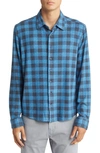 STONE ROSE DRY TOUCH® PERFORMANCE BUFFALO CHECK FLEECE BUTTON-UP SHIRT