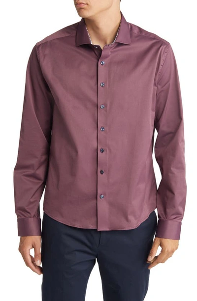 Stone Rose Dry Touch® Performance Button-up Shirt In Purple