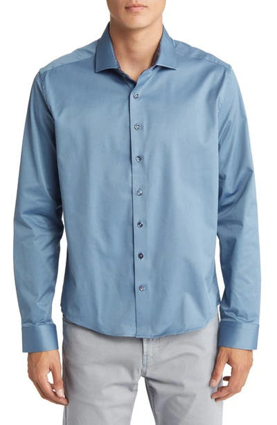 Stone Rose Dry Touch® Performance Button-up Shirt In Navy