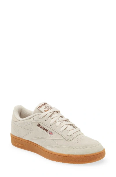 Reebok Club C 85 Suede Sneaker In Stucco/brush Brown/ Rubber Gum-06