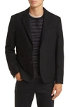 Ted Baker Yarm Slim Fit Virgin Wool Flannel Blend Blazer In Black