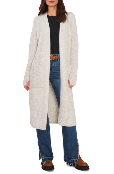 Vince Camuto Plus Size Cozy Open Front Duster Jacket In Silver Heather