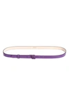 Versace Medusa Leather Skinny Belt In Dark Orchid