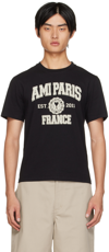 AMI ALEXANDRE MATTIUSSI BLACK CREWNECK T-SHIRT