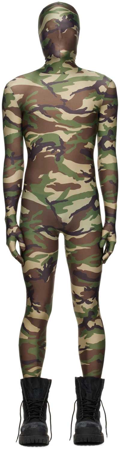 Vetements Khaki Camouflage Jumpsuit In Green