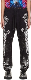 VERSACE JEANS COUTURE BLACK GALAXY LOUNGE PANTS