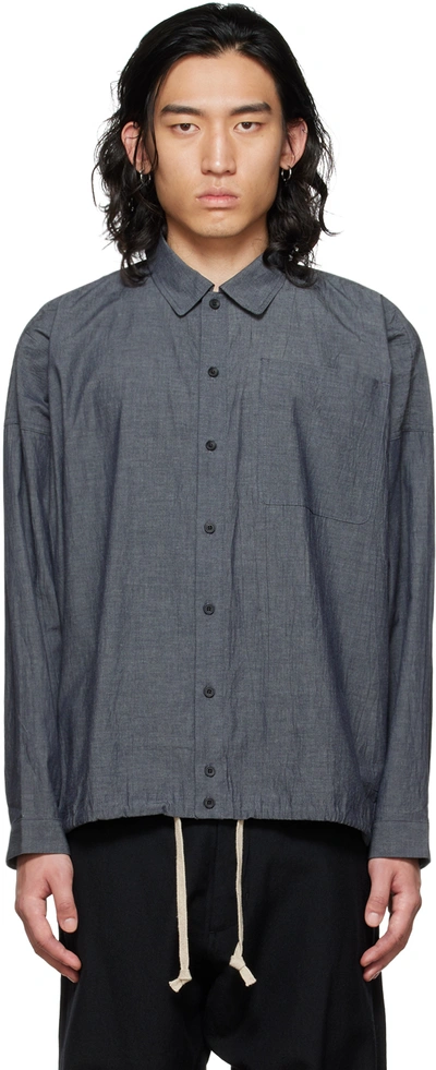 Jan-jan Van Essche Gray O-project Dropped Shoulders Shirt In Anthracite