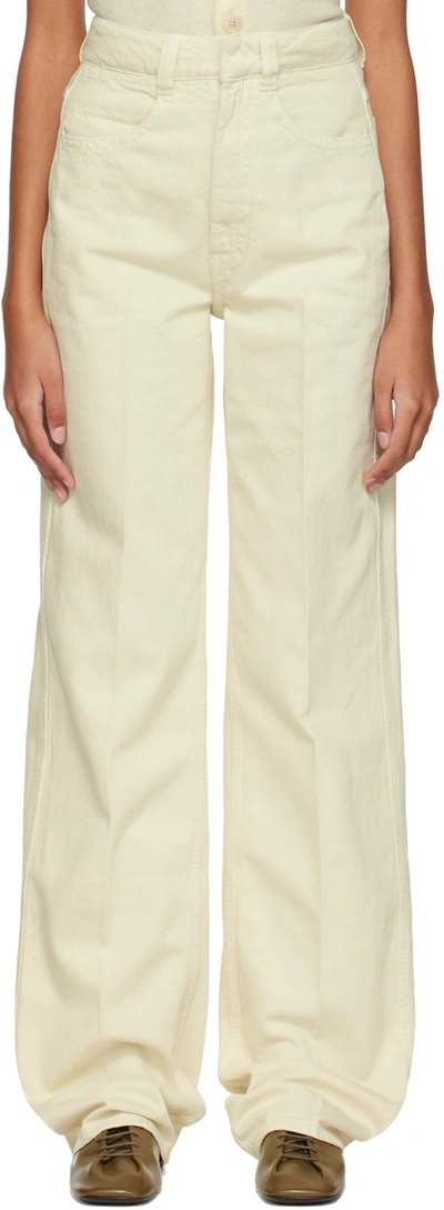 Lemaire Off-white High-rise Jeans In Wh015 Misty Ivory