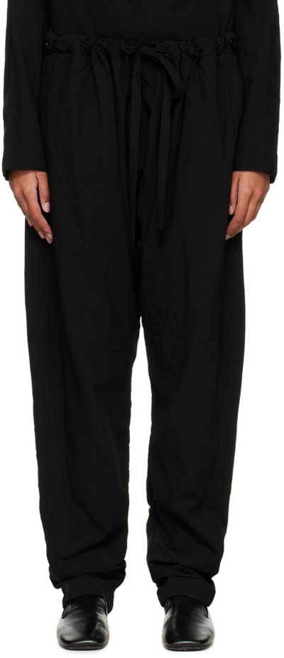 Lemaire Black Relaxed Lounge Pants In Bk999 Black