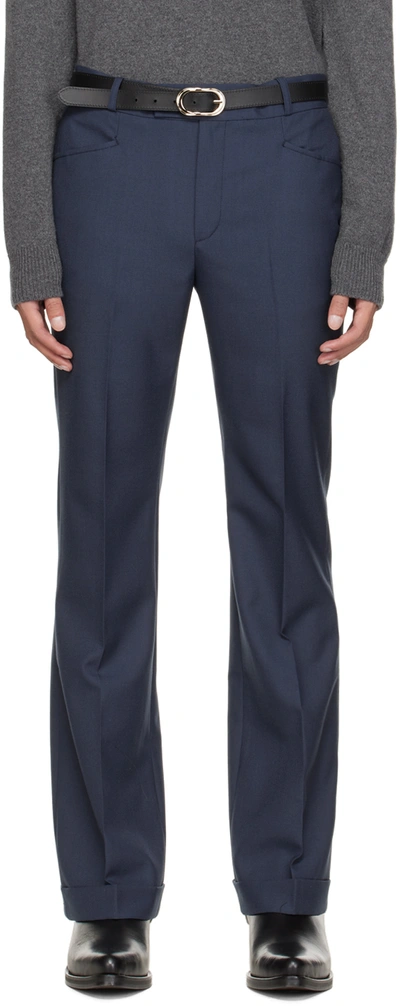 Ernest W Baker Ssense Exclusive Navy 70s Trousers In Royal Blue