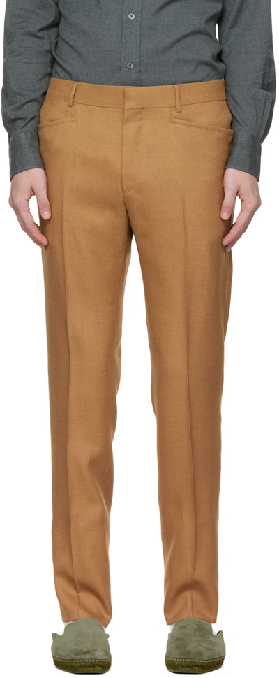 Tom Ford Brown Straight-leg Trousers In 417r05 Light Brown