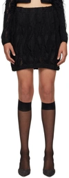 Lesugiatelier Black Ruffled Miniskirt In Black