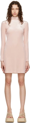 Rokh Pink Mask Mini Dress In 23coralpink