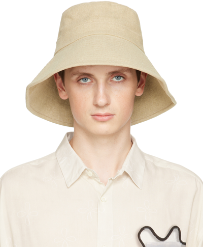 Jacquemus Tan Le Papier 'le Bob Linu' Bucket Hat In Nude