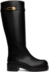 Versace Black High Boots With '95 Medusa Detail In 1b00v Black-