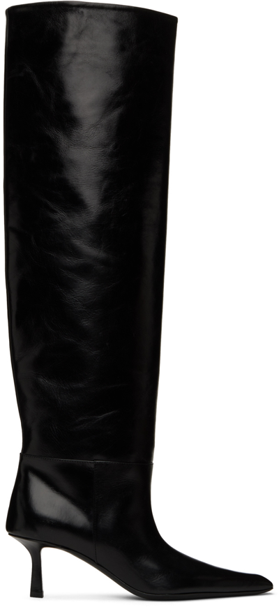 Alexander Wang Viola 65 Slouch Boot In Cow Leather In Black