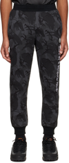 AAPE BY A BATHING APE BLACK EMBROIDERED LOUNGE PANTS