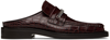 MARTINE ROSE BURGUNDY SQUARE TOE LOAFERS