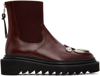 TOGA BURGUNDY SIDE GORE METAL BOOTS