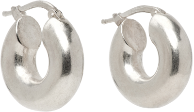 Jil Sander Silver Tone Mini Classic Hoop Earrings