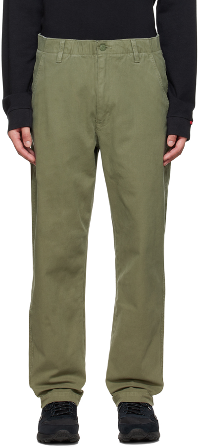 Levi's Khaki Xx Chino Ez Trousers In Olive Night