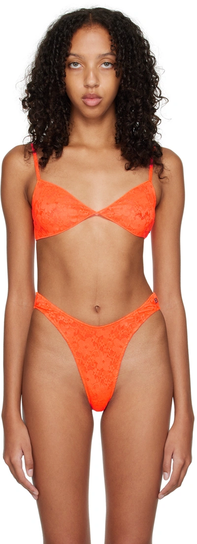 Balenciaga Orange Minimal Bra In Fluo Orange