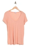 James Perse Deep V-neck T-shirt In Rhubarb
