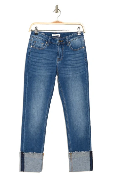 A V Denim Marley Midrise Straight Leg Wide Cuff Jeans In Medium Wash