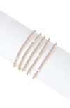 ADORNIA SET OF 5 CRYSTAL TENNIS STRETCH BRACELETS