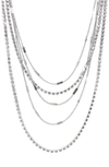 ADORNIA SET OF 2 RHODIUM PLATED LAYERED TENNIS NECKLACES