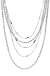Adornia Set Of 2 Rhodium Plated Layered Tennis Necklaces In Silver