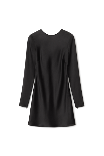 Alexander Wang Keyhole Back Dress In Silk Charmeuse In Black