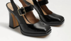Sam Edelman Jildie Womens Covered Heel Mary Jane Slingback Sandals In Black