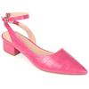 Journee Collection Keefa Croc Embossed Pointed Toe Pump In Pink