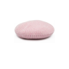 Ganni Logo-patch Ribbed-knit Beret In Pink