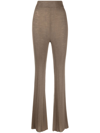 Remain Birger Christensen Brown Soleima Merino Wool Straight Leg Trousers In Brown