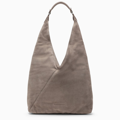 Brunello Cucinelli Dove Grey Leather Shoulder Bag In White
