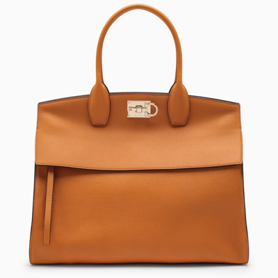 Ferragamo Studio Sea-buckthorn-coloured Leather Bag In Orange