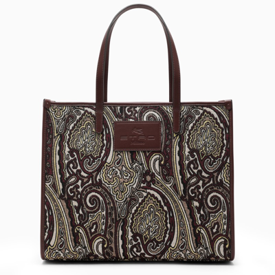 Etro Multi-coloured Jacquard Tote Bag In Multicolor