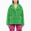 Stand Studio Marina Faux Fur Cloudy Jacket In Green