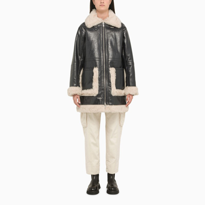 Stand Studio Midnight Blue Faux Sheepskin Jacket