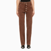 Des_phemmes Chocolate-coloured Stretch Cotton Regular Jeans In Brown
