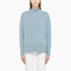 Roberto Collina Blue Wool And Cashmere Turtleneck In Light Blue