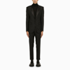 Dsquared2 Black Wool Blend Chicago Tuxedo Suit In Black