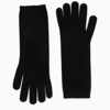 MAX MARA BLACK WOOL AND CASHMERE GLOVES