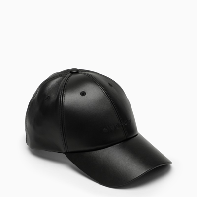 Givenchy Black Leather Baseball Cap