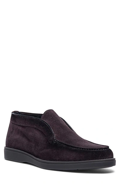 Santoni Suede Slip-on Loafers In Dark Grey