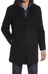 Cardinal Of Canada Trenton Water Repellent Overcoat With Removable Bib In Black